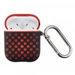 Wholesale Airpod (2 / 1) Honeycomb Mesh Sports Cover Skin for Airpod Charging Case (Black Red)